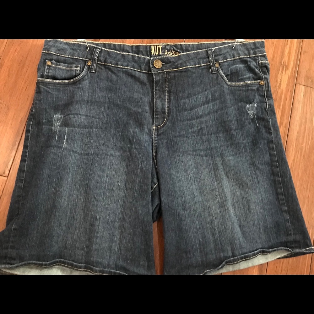 Denim shorts with light distressing